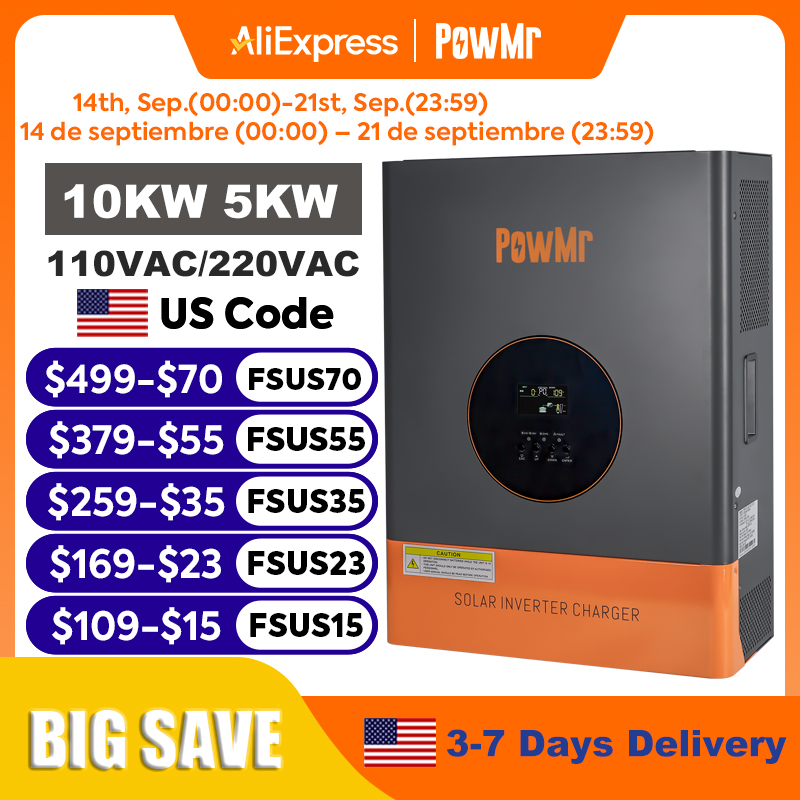 PowMr 10KW 5KW Split Phase Inv - огляд і ціна Split Phase Inverter 10Kw 110V 220V