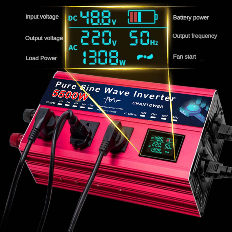 4000W/5000W/5500W Pure Sine Wa - огляд і ціна Pure Sine Wave Inverter 5000W 48V 220V
