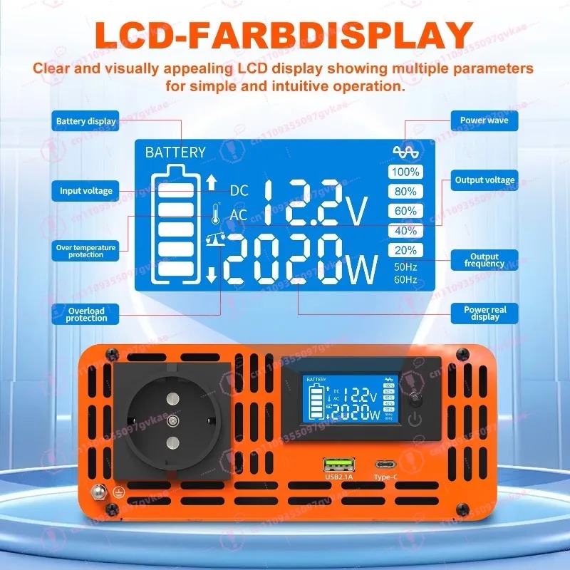 Peak 4000W 12v 24V 48v Dc To A - огляд і ціна Power Inverter 12V 220V 4000W Continuous