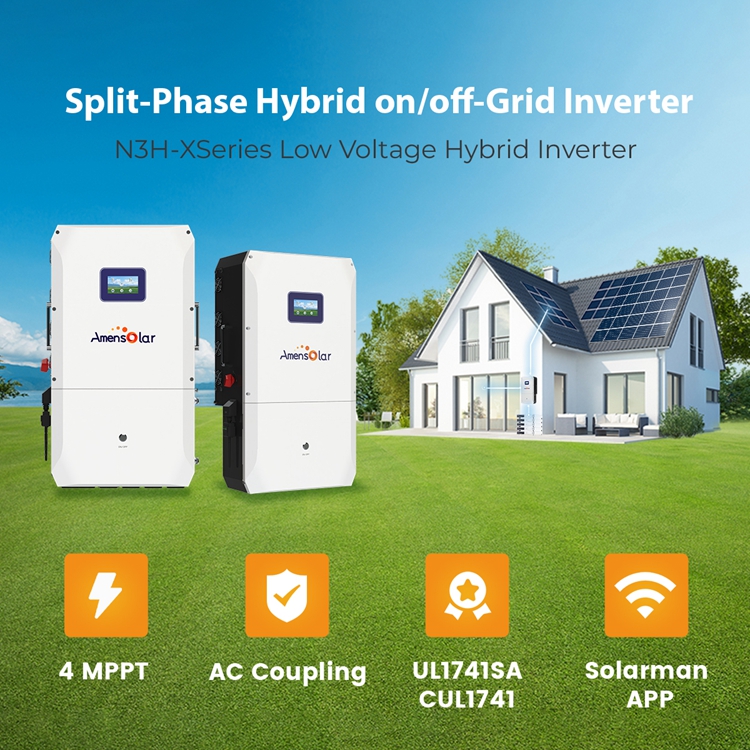 AMENSOLAR Hybrid Inverter 4 5k - огляд і ціна Split Phase Inverter 10Kw 110V 220V