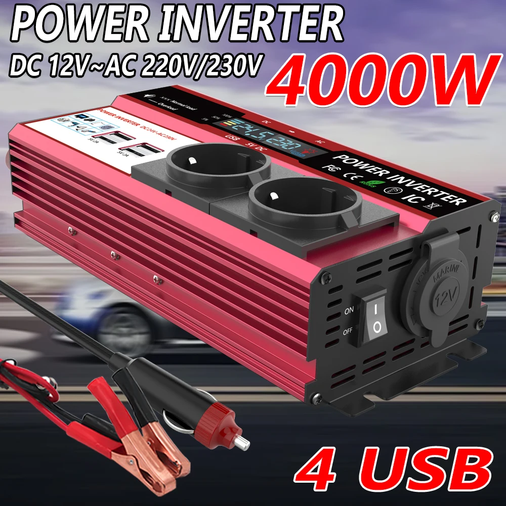12V To 220V 4000W Peak Power I - огляд і ціна Power Inverter 12V 220V 4000W Continuous