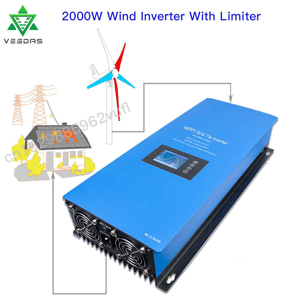 1000W 2000W Wind MPPT Power On - огляд і ціна Grid Tie Inverter Limiter 2000W