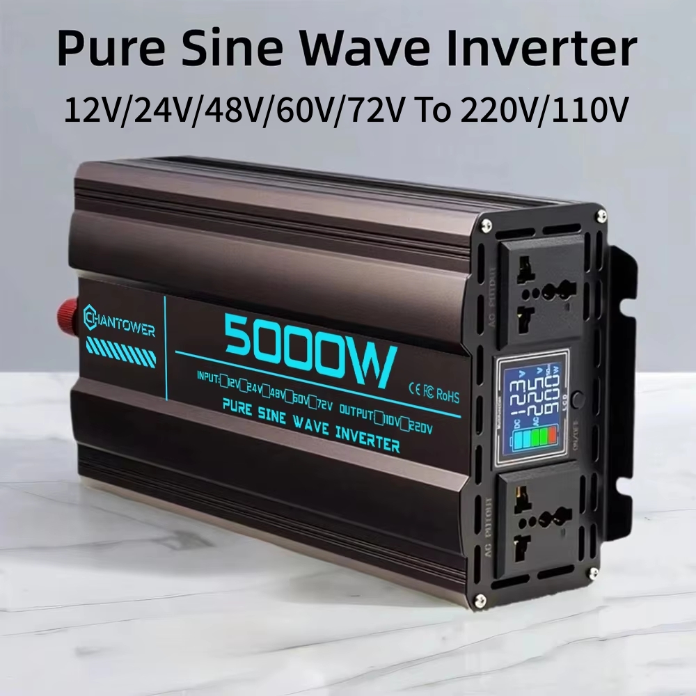 Pure Sine Wave Inverter DC 12V - огляд і ціна Pure Sine Wave Inverter 5000W 48V 220V
