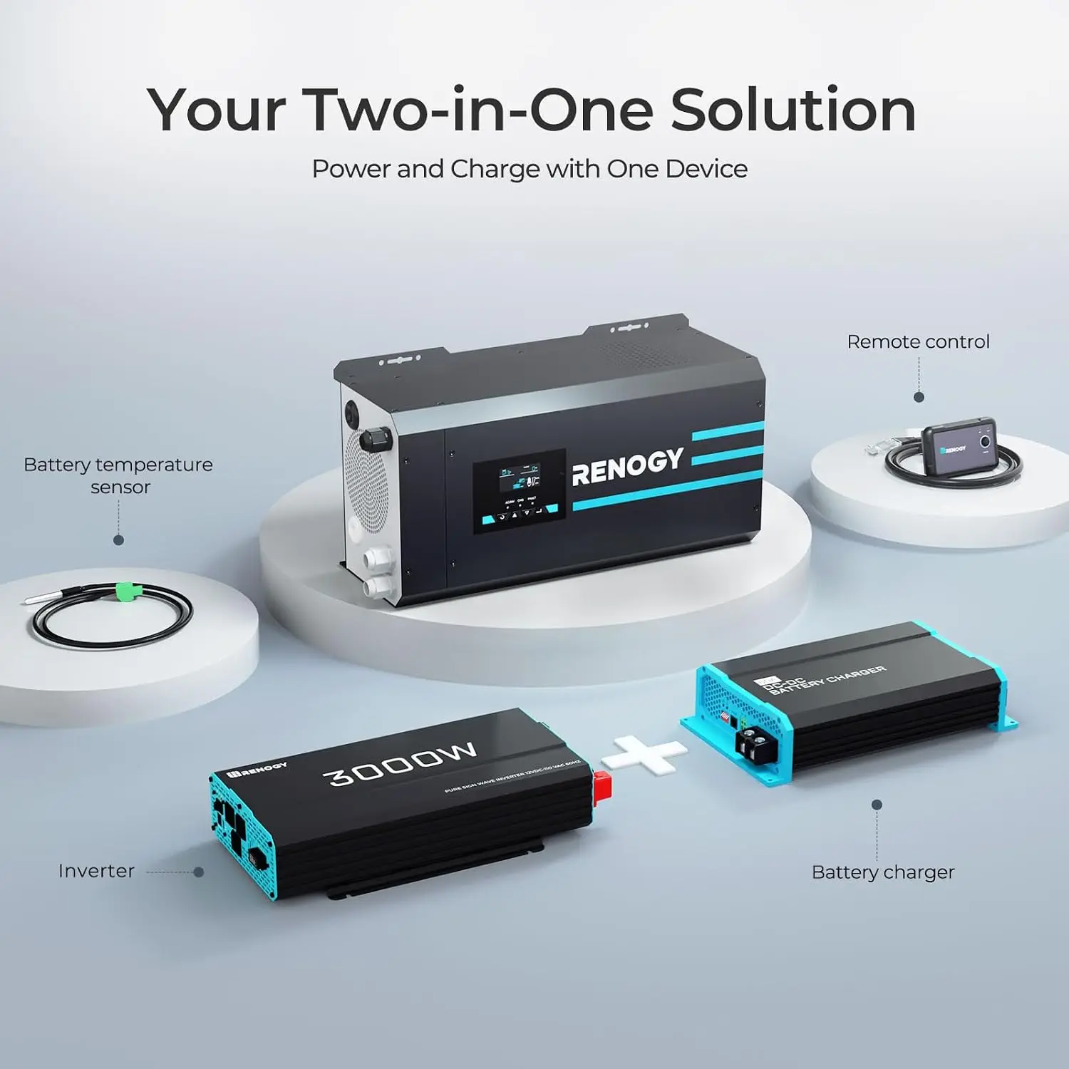 Renogy 3000w Pure Sine Wave In - огляд і ціна Rv Pure Sine Inverter Charger 3000W 12V